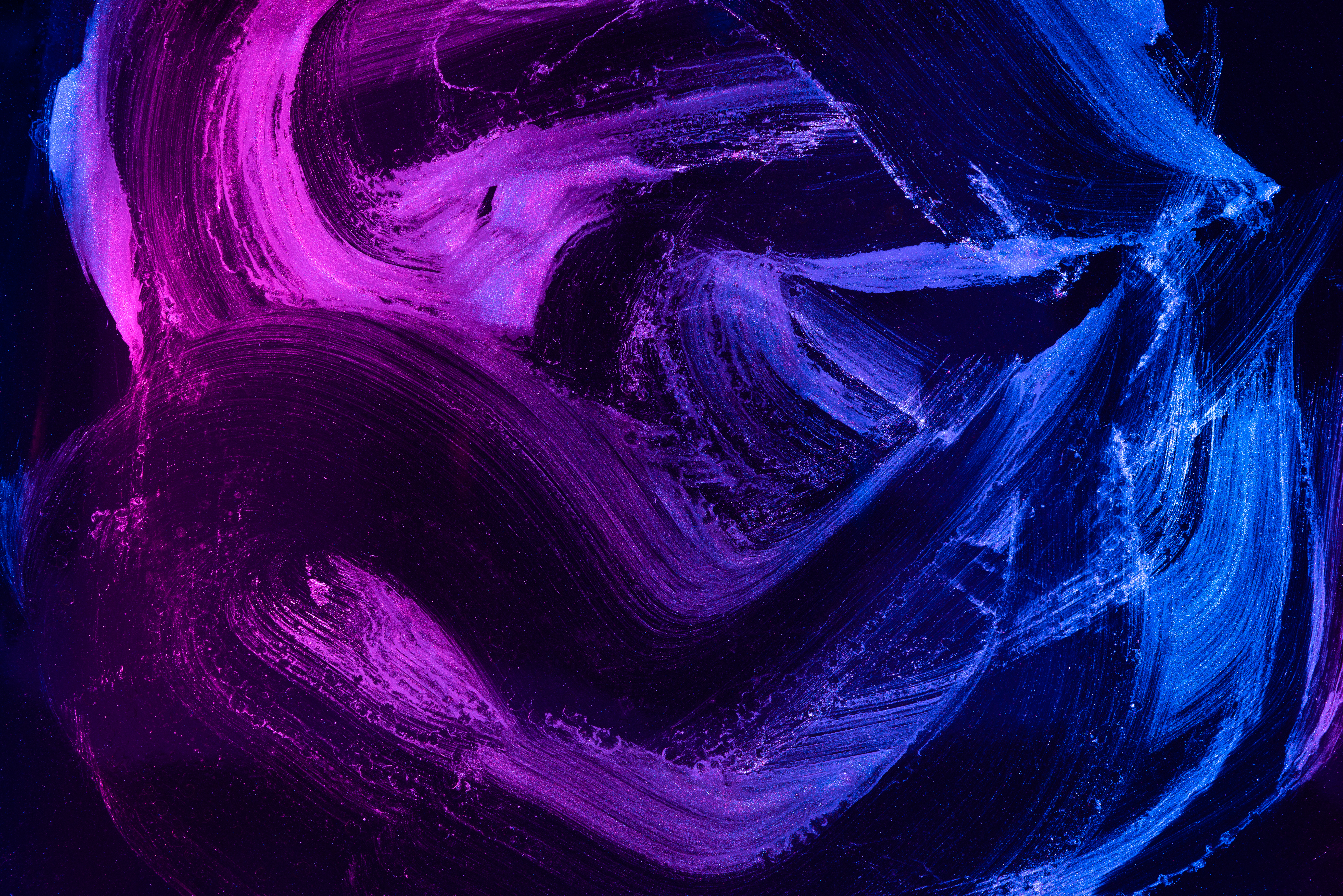 Smears of neon paint