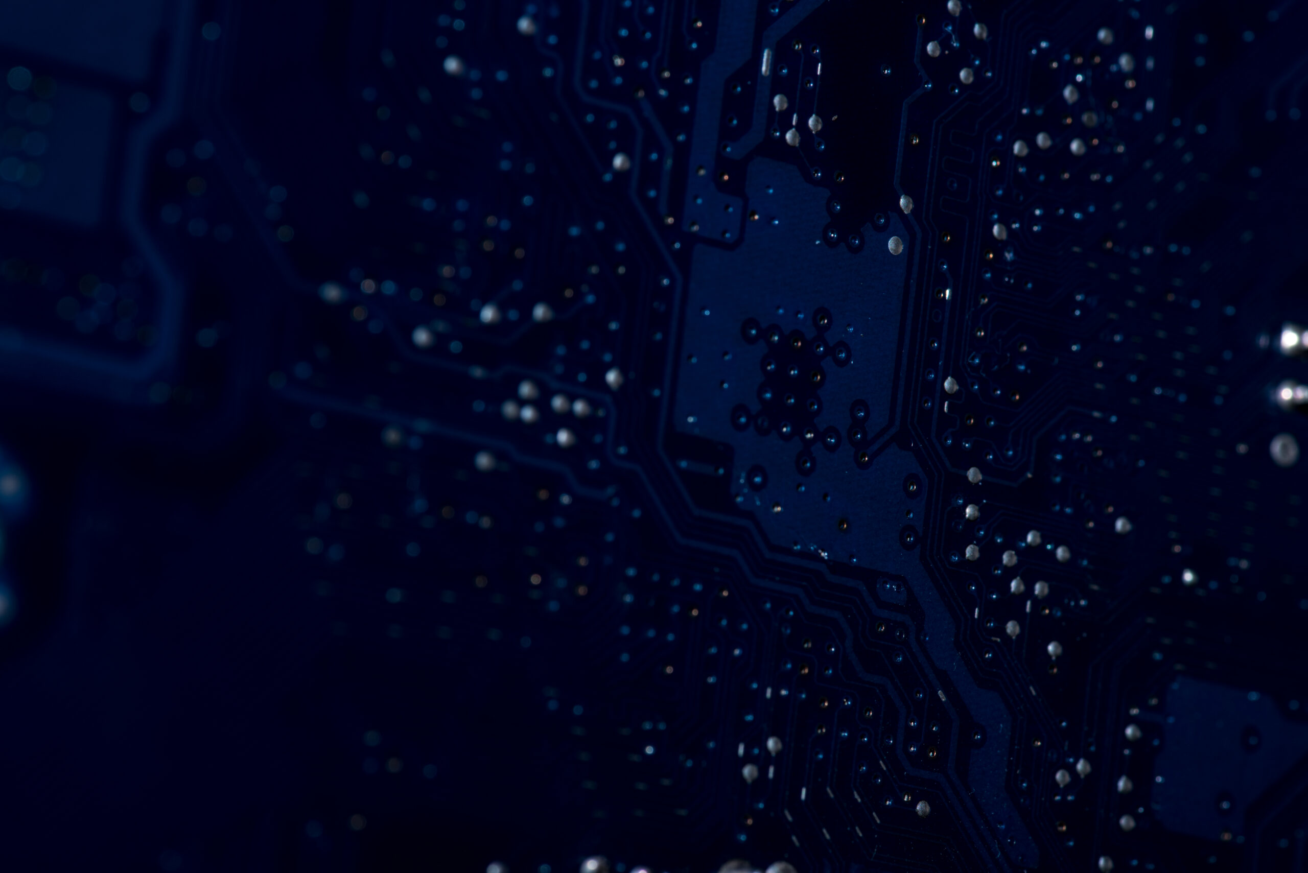 selective focus of computer motherboard various details
